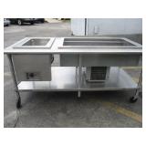72" Stainless Table with Warmer and Refrigerated