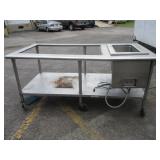 72" Stainless Table with Warmer Drop in with open