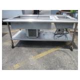 72" Stainless Table with Warmer and Refrigerated