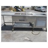 108" Stainless Table with Warmer and Refrigerated