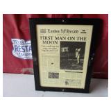 Man on The Moon Framed Bar Decor 14x18
