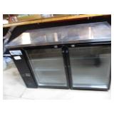 59" Avantco 2Dr Back Bar Glass Dr Cooler