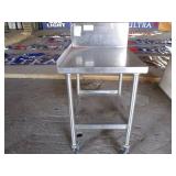 24x30x48 S/S Prep Table On wheels W/ Back Splash