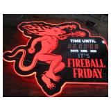 Light Up Fireball Friday Count Down Sign