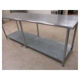 96" S/S Work Table w/Galv Bottom Shelf