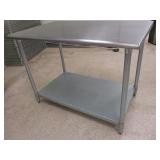 48" S/S Work Table w/Galv Bottom Shelf