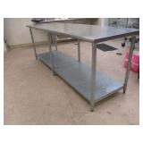 96" S/S Work Table w/Galv Bottom Shelf