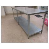 96" S/S Work Table w/Galv Bottom Shelf