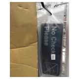 Bid X 5: New No Checks Please Signs