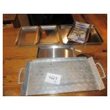 Lot of 7 Metal Trays