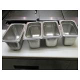 Lot of 4 Stainless Steel Food Containers