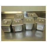 Lot of 6 Food Pans w/Slotted Lids