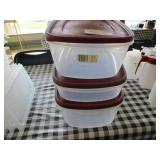 Lot of 3 Food Storage w/Lids