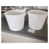Lot of 2 Food Measuring Buckets
