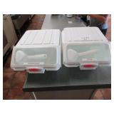 Lot of 2 Dry Storage Bins w/Scoops