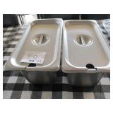 Lot of 2 Food Pans w/Lids