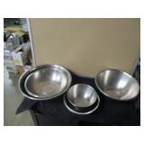 Lot of 5 S/S Mixing Bowls