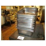 Lot of 11 Stainless Steel Food Pans