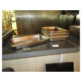 Lot of 10 Stainless Steel Food Pans