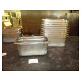 Lot of 10 Stainless Steel Food Pans