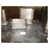 Lot of 10 Stainless Steel Food Pans