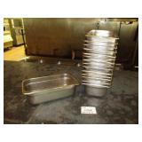 Lot of 15 Stainless Steel Food Pans