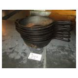 Lot of 8 Cast Iron Skillets