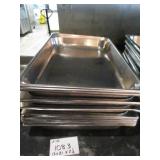 Lot of 10 Stainless Steel Food Pans