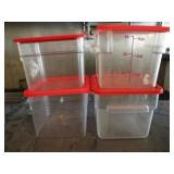 Lot of 4 Food Containers, 6 qt.