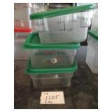 Lot of 3 Food Containers, 2 qt.