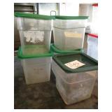 Lot of 5 Food Containers, 4 qt.