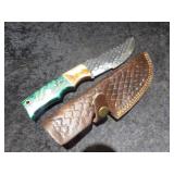 Custom Handmade Damascus Steel Hunting Knife 10'