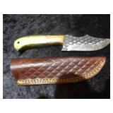 Custom Handmade Damascus Steel Hunting Knife 8'