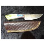 Custom Handmade Damascus Steel Hunting Knife 8'