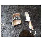 Custom Handmade Damascus Steel Keychain Knife 4'