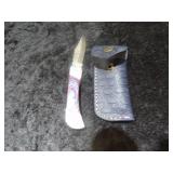 Custom Handmade Damascus Steel Lock Blade Knife 7"