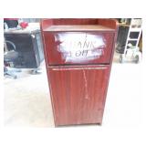Wooden Restraunt Trash Can 22x22x46"