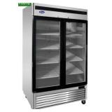 New With Warranty Glass 2-Door Reach-In Freezer