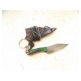 Custom Handmade Damascus Steel Keychain Knife New