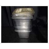 Bid x 3: Clear Food Pans w/ Lids