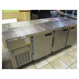 Stainless Steel Table w/3 Dr Cabinet Base 86x37