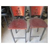 Bid x 2:  Tall Chairs/Stools Red