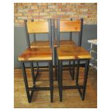 Bid x 4: Wood Bar Chairs (43")