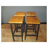 Bid x 4: Wood Stools (28")