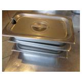 Bid x 3: SS Food Pans w/ Lids (10" x 6.5")
