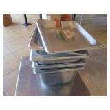 Bid x 3: SS Food Pans w/ Lids (7" x 6")