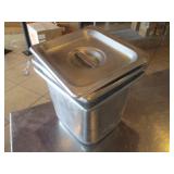 Bid x 2: SS Food Pans w/ Lids (6" x 7")