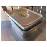 Bid x 2: SS Food Pans w/ Lids (15" x 11")