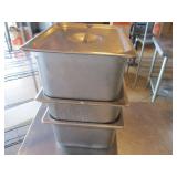 Bid x 3: SS Food Pans w/ Lids (13" x 11")