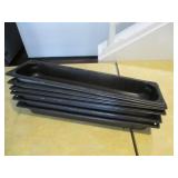 Lot of 6: Black Food Containers 21" x 6.5"